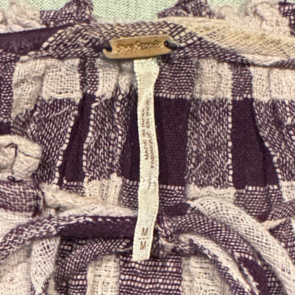 Free People Purple Checkered Blouse - Picture 10 of 11
